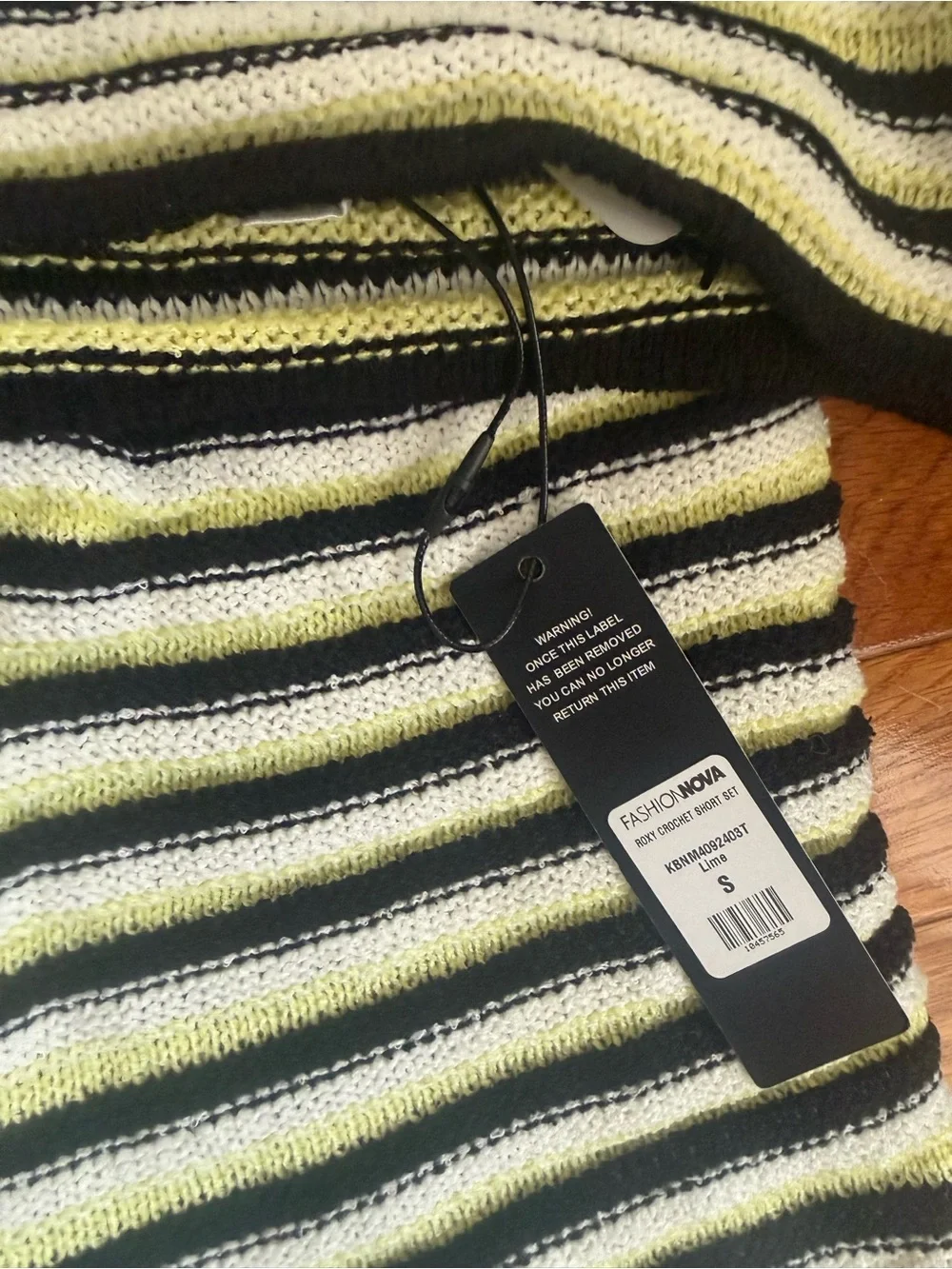 NWT Fashion Nova Striped Knit Halter Set S